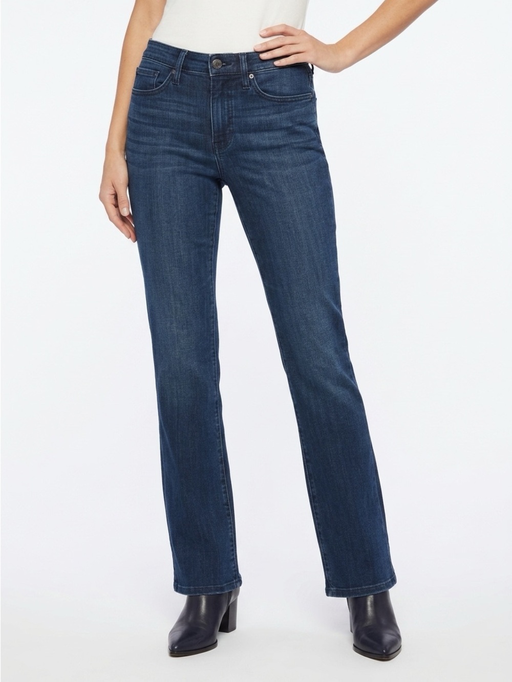 NYDJ Billie Mini Bootcut Jeans Lift Tuck Stretch Denim Norwalk Dark Wash 4P